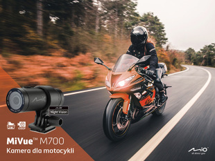 Kamera przednia Mio MiVue M700 to najnowsza propozycja, która dzięki rejestracji w systemie 2K i 60 kl./s ma zagwarantować wysoką jakość nagrań z przejazdu motocyklem, skuterem, a nawet rowerem lub hulajnogą.
Fot. Mio