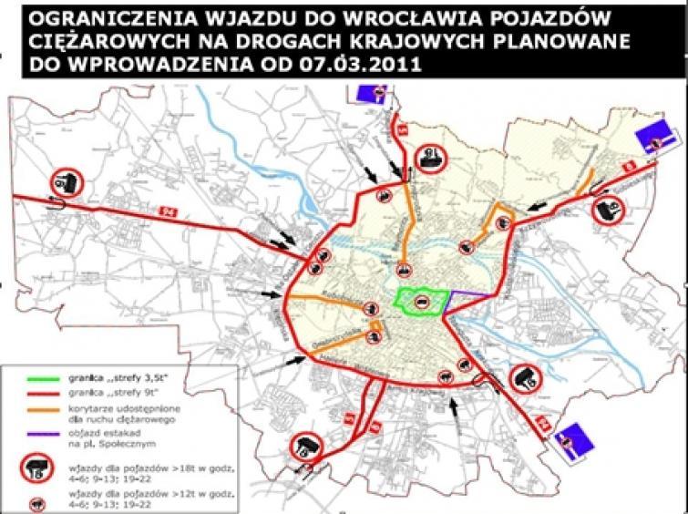 Wrocław zamyka wjazd dla ciężarówek - TIR-y stop Wrocław zamyka wjazd dla ciężarówek - TIR-y stop