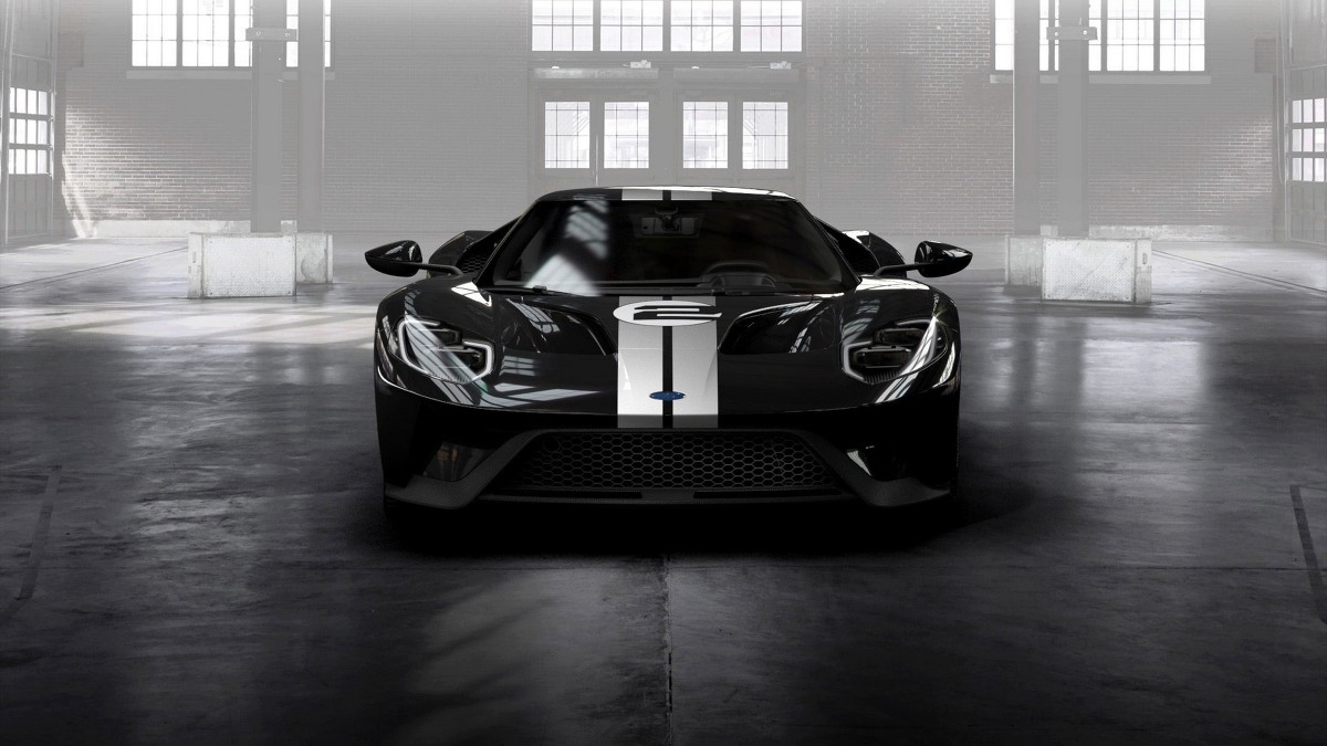 Ford GT '66 Heritage Edition
Ford GT '66 Heritage Edition ma czarny lakier srebrne pasy i dwójki wymalowane w kolorze Frozen White. Wnętrze to m.in. niebieskie pasy bezpieczeństwa oraz oznaczenia specjalnej serii.
Fot. Ford Ford GT '66 Heritage Edition
Ford GT '66 Heritage Edition ma czarny lakier srebrne pasy i dwójki wymalowane w kolorze Frozen White. Wnętrze to m.in. niebieskie pasy bezpieczeństwa oraz oznaczenia specjalnej serii.
Fot. Ford