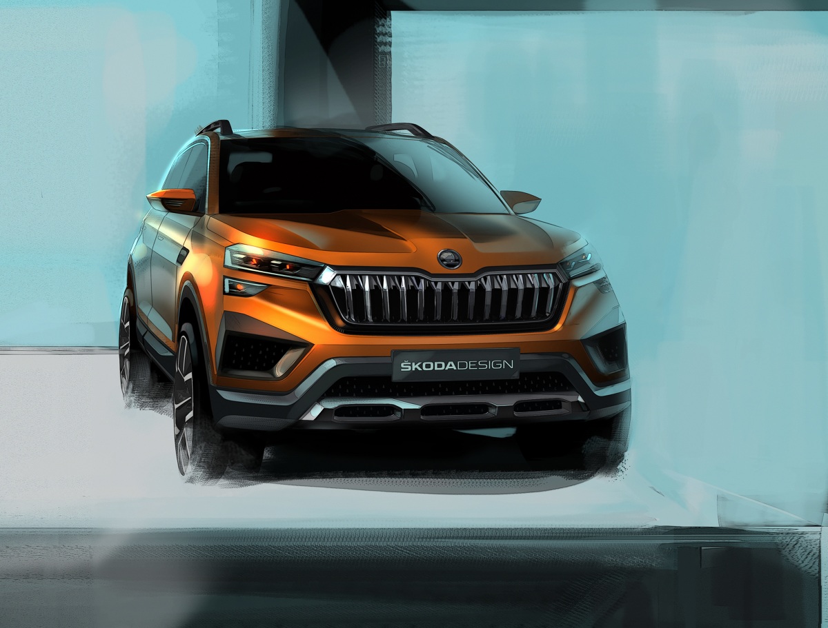 Skoda Vision IN. Z przodu dominuje szeroka maska i duża krata wlotu powietrza do silnika. Tył auta wyróżnia się m.in. trójwymiarowymi światłami. Fot. Skoda Skoda Vision IN. Z przodu dominuje szeroka maska i duża krata wlotu powietrza do silnika. Tył auta wyróżnia się m.in. trójwymiarowymi światłami. Fot. Skoda