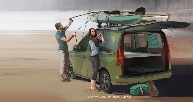 Volkswagen Samochody Dostawcze prezentuje pierwsze rysunki i informacje na temat modelu będącego następcą Caddy Beach. Mini-kamper bazuje na nowym modelu – Caddy 5.
Fot. Volkswagen Volkswagen Samochody Dostawcze prezentuje pierwsze rysunki i informacje na temat modelu będącego następcą Caddy Beach. Mini-kamper bazuje na nowym modelu – Caddy 5.
Fot. Volkswagen