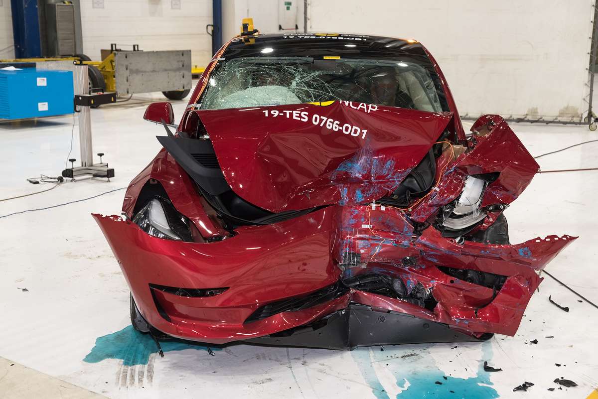 Tesla Model 3. Fot. Euro NCAP Tesla Model 3. Fot. Euro NCAP