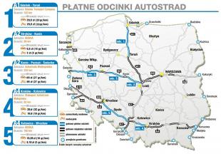 Autostrady płatne w Polsce. Stawki myta na A1, A2 i A4 (MAPA)