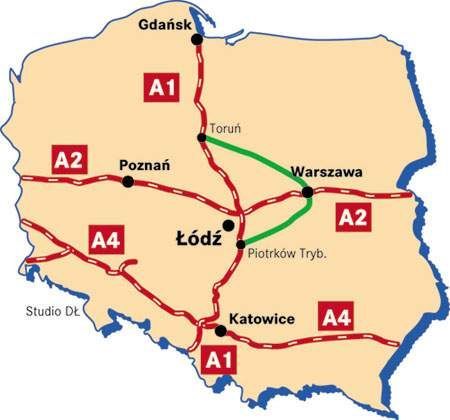 Fot. Dziennik Łódzki: „Poprawiona” A1 miałaby przebiegać, tak jak pokazuje zielona linia Fot. Dziennik Łódzki: „Poprawiona” A1 miałaby przebiegać, tak jak pokazuje zielona linia