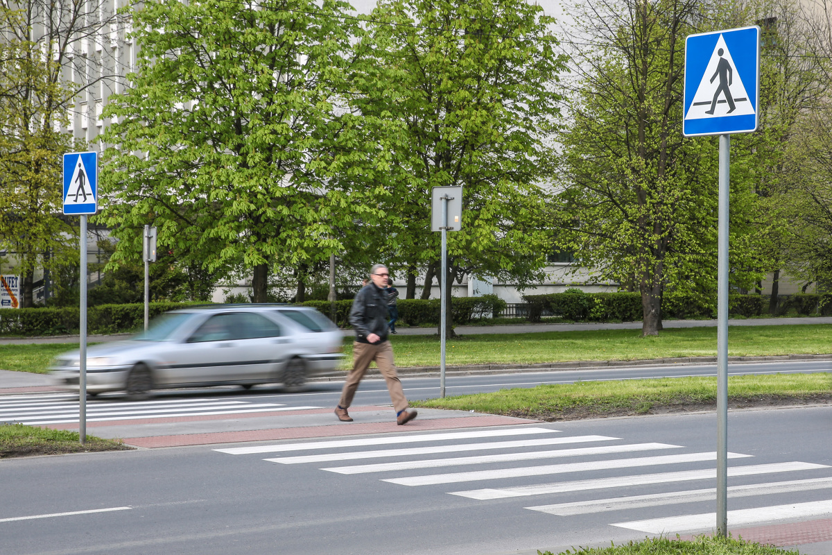 Należy przechodzić przez jezdnię w miejscach oznaczonych pasami, czyli tzw. zebrą – wyjątek, gdy odległość od przejścia dla pieszych przekracza 100 metrów.
Fot. Anna Kaczmarz Należy przechodzić przez jezdnię w miejscach oznaczonych pasami, czyli tzw. zebrą – wyjątek, gdy odległość od przejścia dla pieszych przekracza 100 metrów.
Fot. Anna Kaczmarz