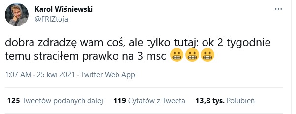 Fot. Twitter https://twitter.com/FRIZtoja/status/1386094514771800064 Fot. Twitter https://twitter.com/FRIZtoja/status/1386094514771800064