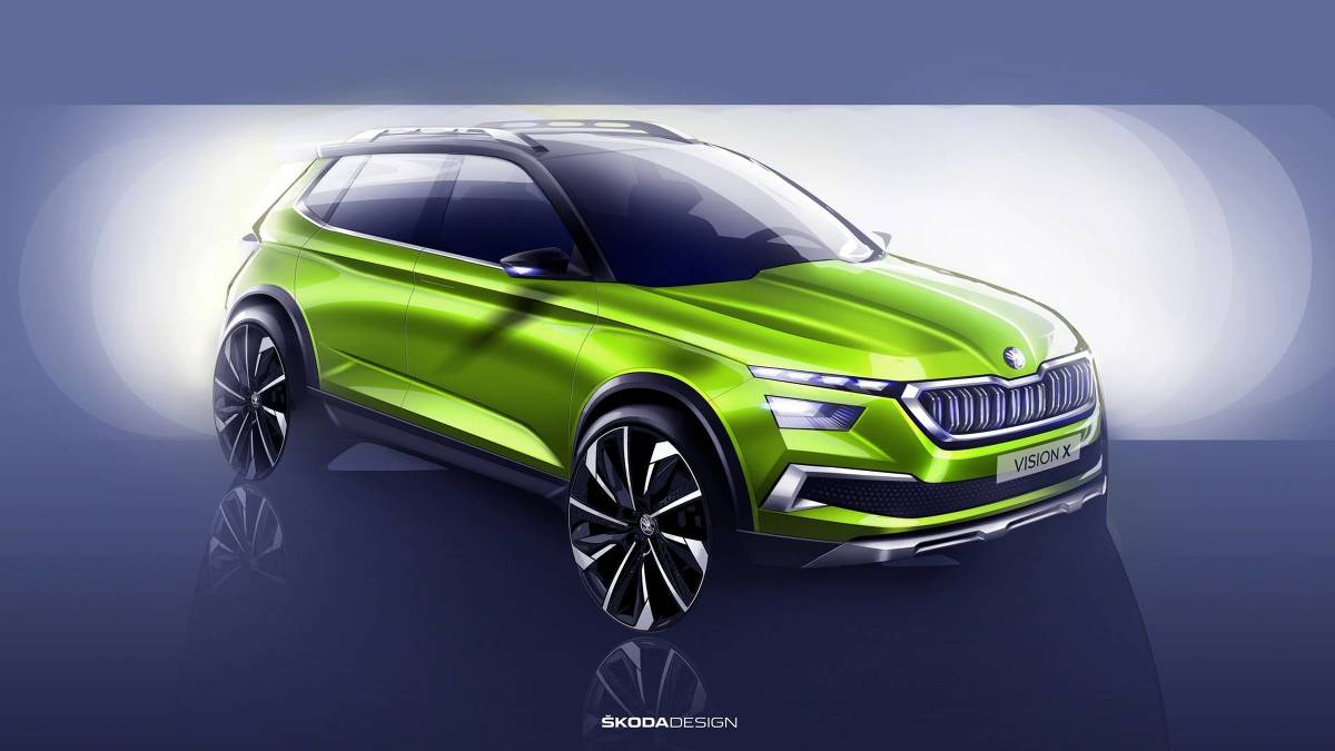 Skoda Vision X
Na zaprezentowanym szkicu modelu koncepcyjnego możemy dostrzec wyraźne linie i kontury pojazdu. Uwagę zwraca także lakier w kolorze FlexGreen, natomiast antracytowy dach dodaje samochodowi sportowego charakteru. Charakterystyczne zderzaki, panoramiczne okno dachowe oraz dwudziestocalowe obręcze kół ze stopów metali lekkich to kolejne cechy nowości.
Fot. Skoda Skoda Vision X
Na zaprezentowanym szkicu modelu koncepcyjnego możemy dostrzec wyraźne linie i kontury pojazdu. Uwagę zwraca także lakier w kolorze FlexGreen, natomiast antracytowy dach dodaje samochodowi sportowego charakteru. Charakterystyczne zderzaki, panoramiczne okno dachowe oraz dwudziestocalowe obręcze kół ze stopów metali lekkich to kolejne cechy nowości.
Fot. Skoda