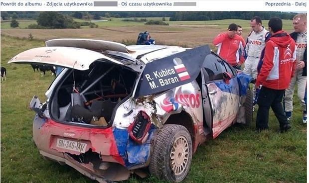 Wypadek Roberta Kubicy na treningu Jego samochód wypadł z